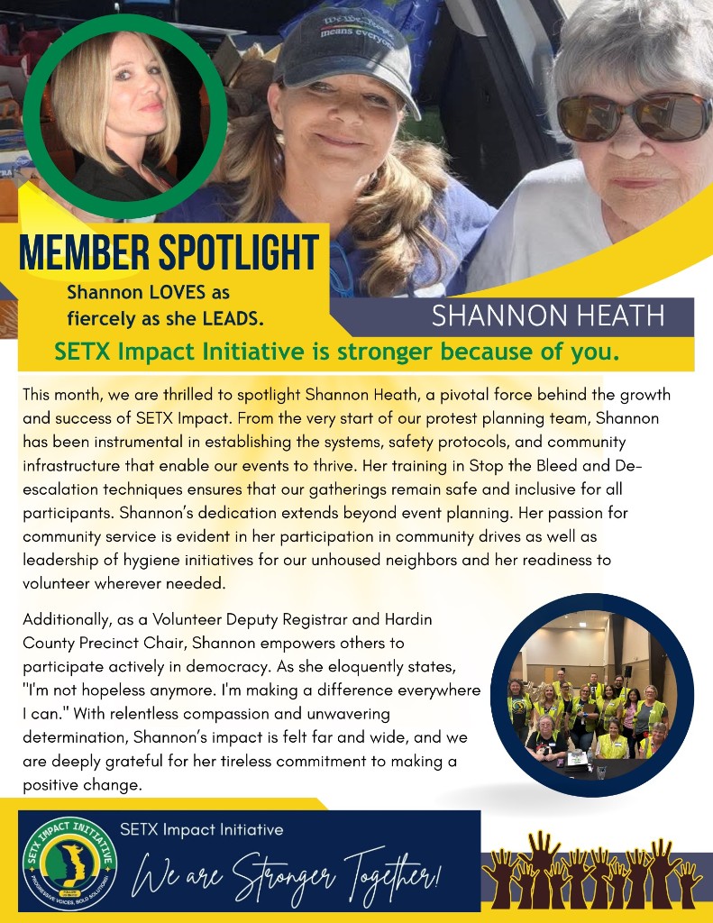 Shannon Heath with fellow SETX Impact Initiative members